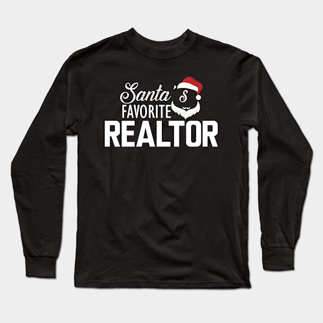 Realtor - Santa's favorite realtor Long Sleeve T-Shirt by KC Happy Shop